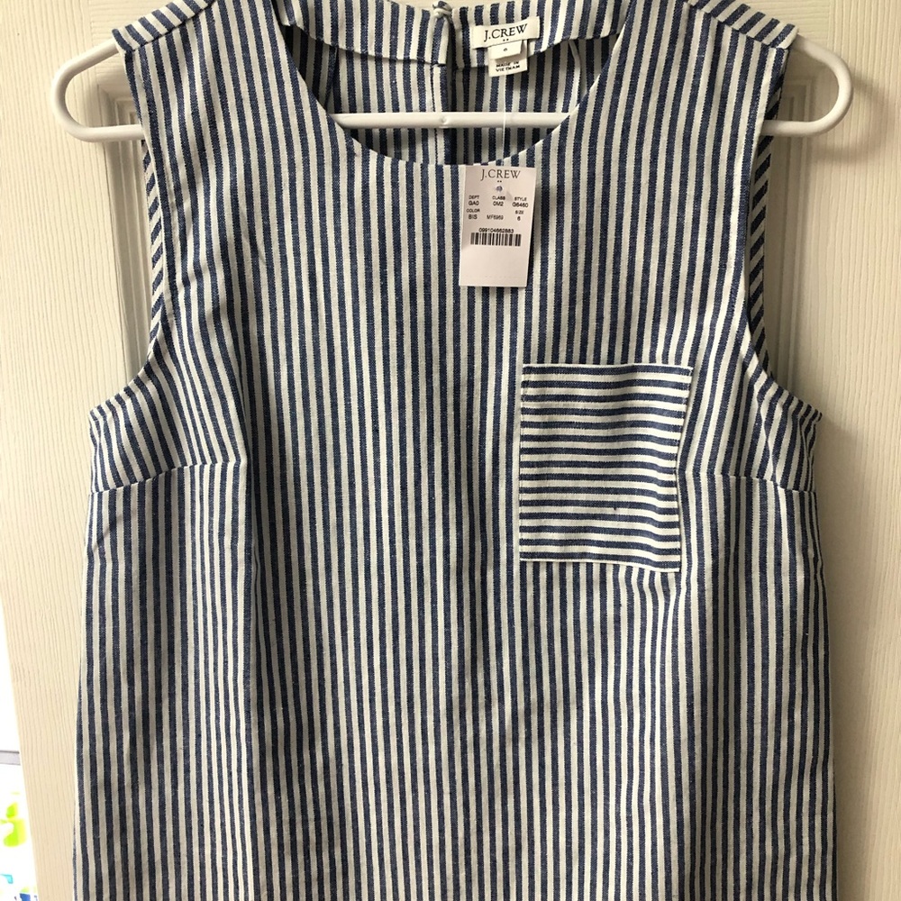 Navy/white line blend striped J.Crew top